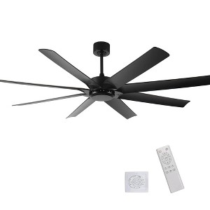 Duclsaty 72" Industrial Ceiling Fan No Light, 8 ABS Blades, Reversible DC Motor, Quiet, Remote Control, 3 Downrods - 1 of 4