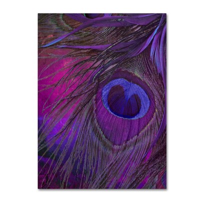 Vibrant Purple and Blue Peacock Feather Canvas Art