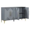 Unique Features of a Four-Door Cabinet with Two-Tone Triangular Pattern Doors, Suitable For Entryway, Hallway, Living Room - 4 of 4