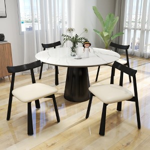 Dining Chairs Set of 4,Modern PU Leather Upholstered Chairs with Anti-Slip Pads, Comfy Dining Room Kitchen Chairs - 1 of 4
