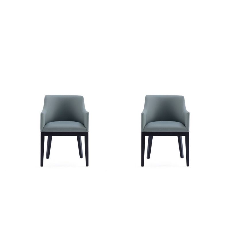 Set of 2 Gansevoort Modern Faux Leather Dining Armchairs - Manhattan Comfort, 1 of 12