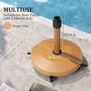 Pellebant Outdoor Umbrella Base with Lockable Casters Heavy-Duty 40lbs Umbrella Stand Fits 36/38/48mm Poles（Brown) - 2 of 4