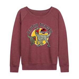 Women's - Jurassic World - Raptor Trainer Lightweight French Terry Wide Neck Long Sleeve Graphic Shirt - 1 of 4