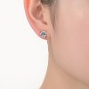 Guili Round Pave Stud Earrings, Large Clear CZ in Four-Prong Setting, Elegant Jewelry for Any Outfit, Available in White or Rose Gold - 2 of 3