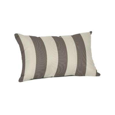Casual Cushion Stripe Sunbrella Fabric 1-Piece Indoor/Outdoor Lumbar Pillow, 19"W x 12"L