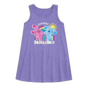 Girls' - Blue's Clues & You! - Sunshine and Rainbows Graphic Sleeveless Aline Dress - 1 of 3