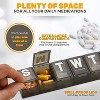 MEDca Weekly Pill Organizer – Extra Large 7 Day Pill Box with Easy-to-Read Jumbo Letters, Daily Travel Medication & Vitamin Case, BPA Free, Black - 3 of 4