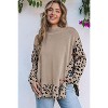 Leopard High Neck Side Slit Oversized Sweater - 4 of 4