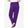 Woman Within Plus Size Tall 7-Day Knit Ribbed Straight Leg Pant - 3 of 4