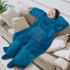 PAVILIA Wearable Blanket with Sleeves and Foot Pockets, Fleece Warm Snuggle Pocket Sleeved Throw for Women Men Adults - 3 of 4