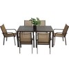 7 Pieces Patio Dining Set, Steel Outdoor Furniture Table and 6 Stackable Textilene Chairs, Family Conversation Set for Backyard Garden Poolside - 2 of 4