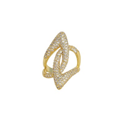 SOHI Women's California Gold The Cristal Enlace Statement Ring