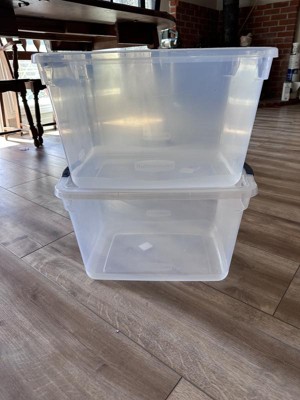  Rubbermaid Cleverstore Home/Office 6 Quart Clear Plastic  Storage Tote Container Box Bin with Lid for Garage or Basement, (12 Pack) :  Everything Else