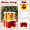 Tangkula 2-Storey Cute Christmas Cat House w/ Bow 2 Condos Indoor Cat Furniture Modern - 4 of 4