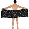 LA LEELA Men's Pirates Summer Sarong Wrap Pareo Caribbean Pirates Swim Trunks Swimwear Full Beach Wraps for Men One Size Black Skull - 4 of 4