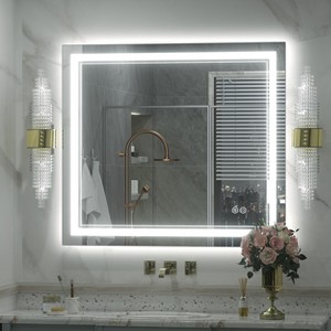 Apmir Super Bright 192 LEDs/m Front LED Lighted Anti-Fog Tempered Glass Bathroom/Vanity Mirror with ETL & 3-Year Warranty - 1 of 4