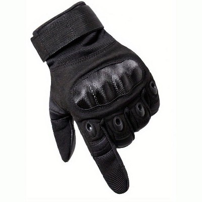 Paaaawaters Tactical Full Finger Hard Shell Riding Gloves Non-Slip Touchscreen Black Size M