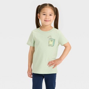 Toddler Girls' Apple Juice Graphic T-Shirt - Cat & Jack™ Sage Green - 1 of 4