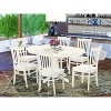 HomeStock 7-Pc Linen White Finish Solid Wood Top Dining Table with 6 Chairs - 2 of 4