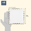 Juvale 48 Pack Square White and Gold Paper Plates with Foil Scalloped Edges for Wedding, Bridal Shower, Birthday, 7 In - 4 of 4