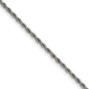 Black Bow Jewelry 2.3mm Stainless Steel Rope Chain Necklace - 1 of 4