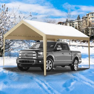 Heavy Duty Carport, Waterproof & UV Protection, Potable Outdoor Car Shade Canopy Car Tent Garage for Boats, Tractor, Car Gara - 1 of 4