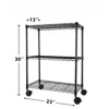FONTOI Storage Racks, 3-Tier Shelving Unit with Adjustable Leveling Feet, Wire Storage Racks for Entrance Office Kitchen, Sliver, 23"*30"*13" - 3 of 4