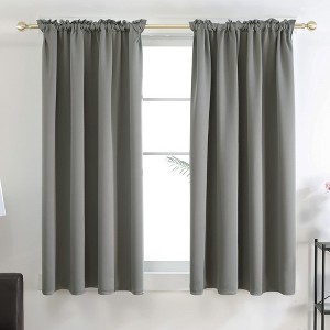 Deconovo Blackout Thermal Rod-Pocket Curtains, OEKO-TEX Certified, 2 Panels（52W） - 1 of 4