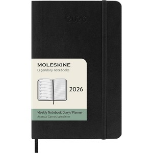 Moleskine 3.5"x5.5" 12 Months 2026 12 Months Weekly Notebook Black Soft - 1 of 4