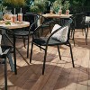 Modern Rattan Indoor/Outdoor Restaurant Dining Chairs, Set of 2, Black - 4 of 4