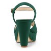 Allegra K Women's Buckle Closure Platform Chunky Heels Slingback Sandals - 3 of 4