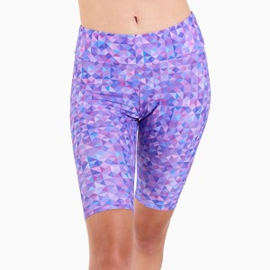 Calypsa Women's Chlorine Resistant High Waisted Long Bike Swim Shorts - 1 of 4