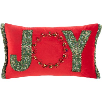 Cinnamon Pillow - Green/Red - 12" X 20" - Safavieh