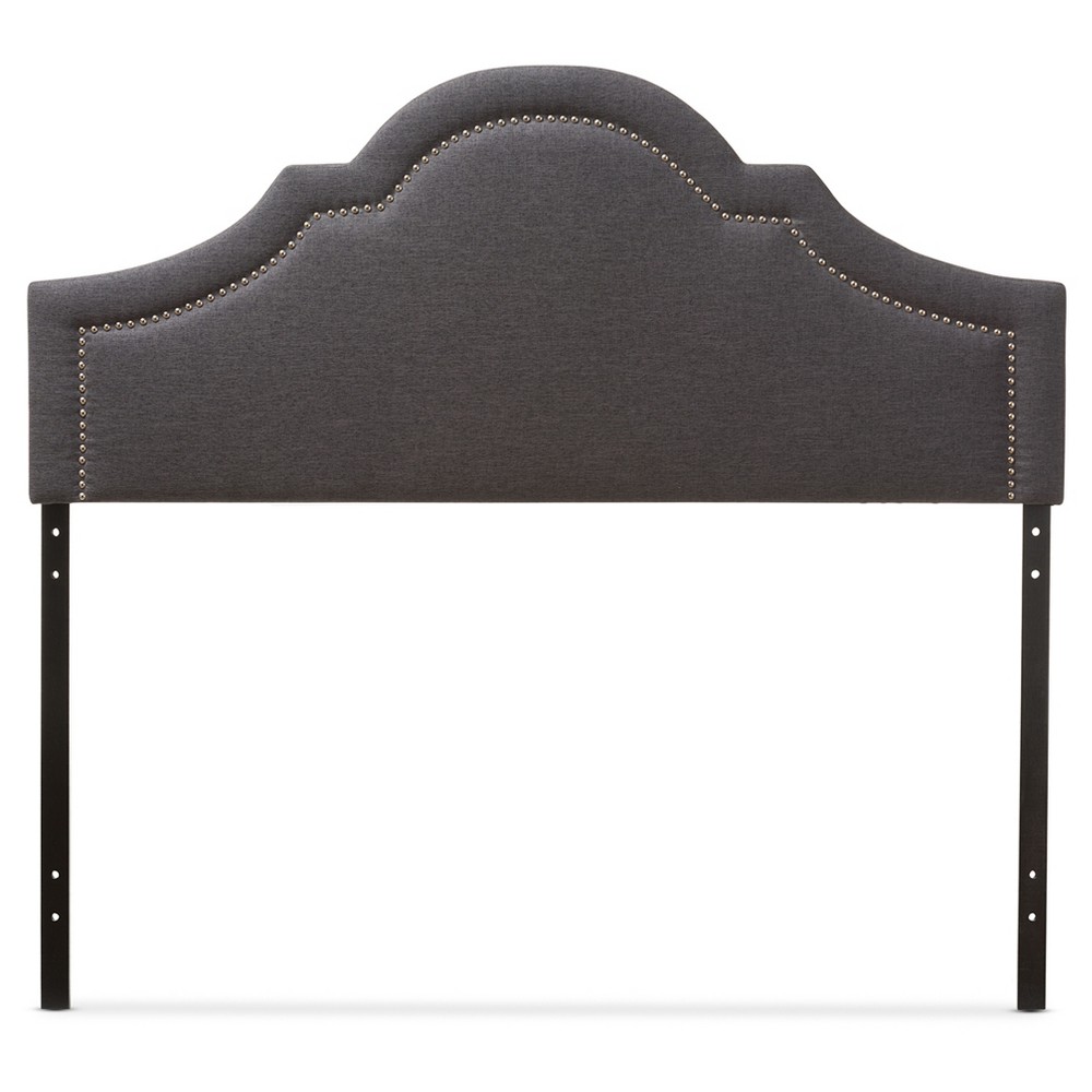 Photos - Bed Frame Queen Rita Modern Fabric Upholstered Headboard Dark Gray - Baxton Studio