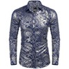 COOFANDY Men's Paisley Shirt Luxury Disco Long Sleeve Button Down Dress Shirts - 2 of 4