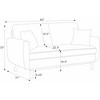 Lycvki Mid-Century 2-Seater Corduroy Upholstered Sofa with Solid Wood Legs - 3 of 4