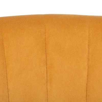 Stazia Marigold Velvet Wingback Armless Accent Chair with Gold Caps