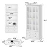 Famapy White Bookcase Bookshelf Storage Cabinet with Glass Doors and Fixed Shelves - 4 of 4