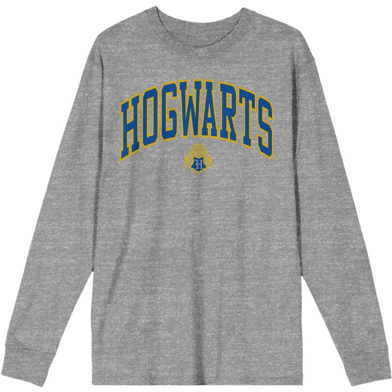 Hogwarts College Men's Athletic Heather Gray Long Sleeve Shirt, 1 of 4