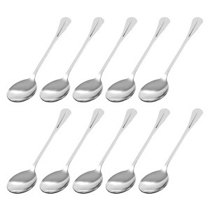 Unique Bargains Stainless Steel Kitchenware Cooking Soup Salt Sugar Dining Spoons 5.1" 10 Pcs - 1 of 4