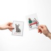 Reindeer Frenchie Dog, Christmas Wagon, Santa Dog Walking Winter/Holiday/Christmas Greeting Card Pack Sets (3 ct, Assorted) by Ramus & Co - 2 of 4