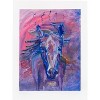 The Pink Picket Fence - Hand-Signed Art Print “2B Determined” Abstract Horse – 16" x 12 " Matted Wall Art – Fine Art Reproduction from Oil Painting - 3 of 4
