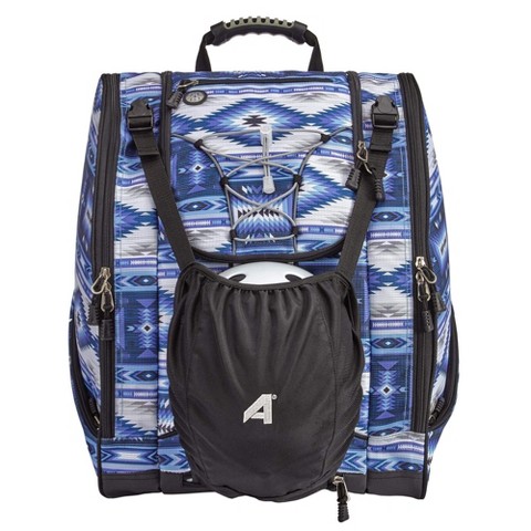 Athalon Everything Ski & Snowboard Boot Bag and Backpack Plus (Ski Boots, Helmet, Goggles, Gloves) in Indigo/Aztec
