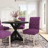 5-Piece Dining Set with Cross-Buck Round Table and 4 Tufted Chairs - 4 of 4