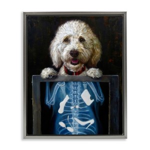 Stupell Industries Funny Dog X-Ray Snacks Floating Frame Canvas Art - 1 of 4