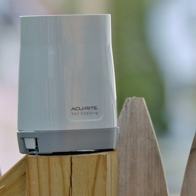 Wireless Black and Gray Digital Rain Gauge with Indoor Display