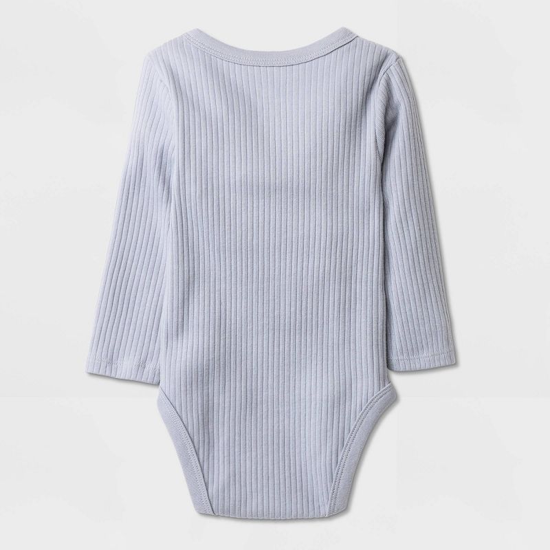 Baby Boys' 3pk Side Snap Long Sleeve Bodysuit - Cloud Island&#8482; Gray, 3 of 6