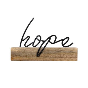 "Hope" Word Block Black Metal & Wood by Foreside Home & Garden - 1 of 4
