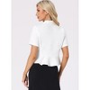 INSPIRE CHIC Women's Casual Open Front 3/4 Sleeve Collarless Business Blazer Cardigan - 3 of 4