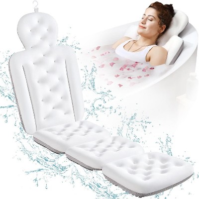 Full Body Bath Pillow for Bathtub, Thick Tub Cushion with Laundry Bag for Head, Neck, Shoulder and Back Support